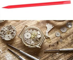 Resim Saat Kadran Çubuğu, Çift Uçlu Tasarım Kullanımı Kolay Saat Hareketi İnce Bakım için Kurulum Çubuğu (Kırmızı) 
