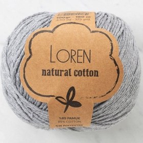Resim Loren Natural Cotton Gri El Örgü İpi - R079 - 33925 