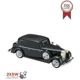 Resim Torima D55 Siyah Retro Araba Tasarımlı Bluetooth Hoparlör 2x5w Fm + Usb + Tf Kart 