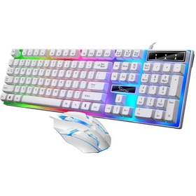 Resim G21b Klavye Ve Fare Seti Usb Kablolu Oyun Klavyesi Fare Combo Oyun Masaüstü Masaüstü Fare Klavye Seti Beyaz Diğer 