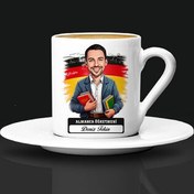 Resim Erkek Almanca Öğretmeni Karikatürlü Kahve Fincanı 