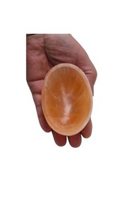Resim Oval Kesim Enerji Çanağı Turuncu Selenit Kase 58os 