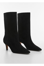 Resim MANGO Kitten topuklu deri çizme 