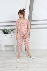 Resim Spice Kids Yaprak Desenli Kapri Tulum 