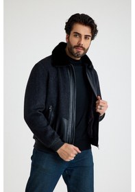 Resim Franko Armondi Klasik Erkek Deri Ceket E50-kd-2900-24143 Siyah 