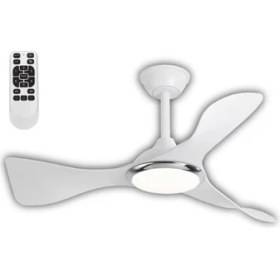 Resim Huzur Elektrik Kumandalı 3 Kanatlı Ledli Tavan Vantilatörü Beyaz Renk 