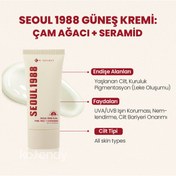 Resim K-Secret - SEOUL 1988 Sun Pine Tree + Ceramide (Çam Özlü ve Seramidli, Koruyucu Bariyer Bakımı Sunan, Anti-Aging Destekli Güneş Kremi SPF 50+ PA++++) 50ml 