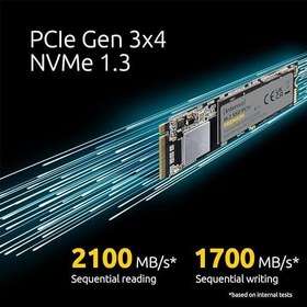 Resim Intenso 500GB M.2 SSD PCIe Premium, 2100 MB/s'ye kadar, (PCI Express Gen.3x4 NVMe 1.3, Solid State Drive) 