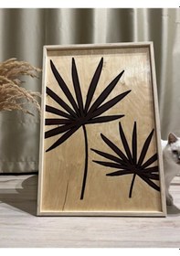 Resim Cıgıl Wood Weed Ahşap Bohem Tablo 