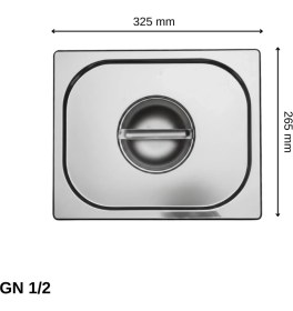 Resim Üret Çelik Üret Silikon Contalı Gastronom Küvet Kapağı Gn 1/2 (32,5 × 26,5 cm) 