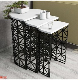 Resim Variant Stil 3 Lü Zigon Sehpa - Beyaz 