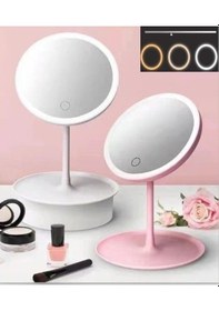 Resim Led Işıklı Dokunmatik Makyaj Aynası 3 Kademeli Işık Ayarlı Çok Renkli 