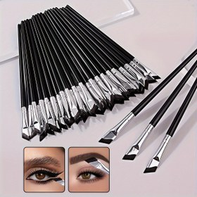 Resim 50 Adet Kaş ve Göz Kalemi Fırçası Seti, Yumuşak İnce Bıçak, Çok İşlevli Taşınabilir Makyaj Araçları, Naylon Kıllar, ABS Plastik Sap, Normal Ciltler İçin, Avuç İçi Fırçalar 