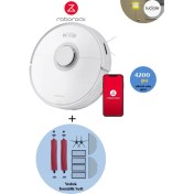 Resim Roborock 4200 Pa Emiş Gücü , 300 M² Temizlenebilir Alanlı Robot Süpürge + Yedek Temizlik Seti +Lambader Hediye 
