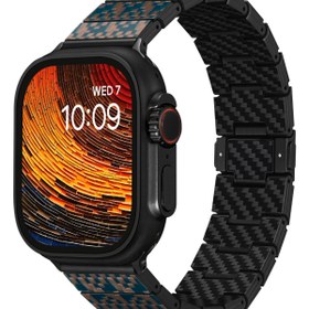 Resim Apple Watch / Ultra Uyumlu Karbon Fiber Kordon Stairs 