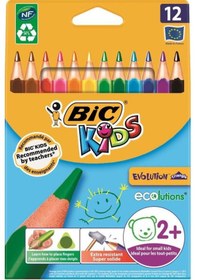 Resim Bic Evolution Üçgen Jumbo Boya Kalemi 12'li Paket 