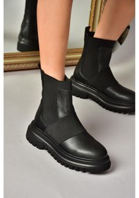 Resim Fox Shoes T312101909 Siyah Kalın Tabanlı Kadın Bot Siyah 