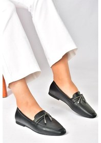 Resim Fox Shoes Siyah Taşlı Günlük Kadın Babet P820840009 Siyah 