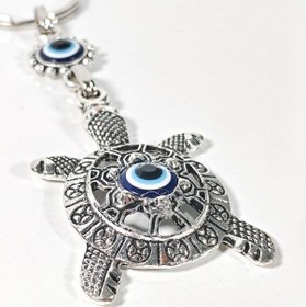 Resim Nazar Boncuklu Kaplumbağa Figürlü Anahtarlık Sabır, Bereket Ve Koruyucu Enerji Çok Renkli 