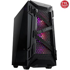 Resim Asus TUF Gaming GT301 4 Fan (3XArgb Fan) Usb 3.1 Temperli Cam Atx Mid-Tower Siyah Oyuncu Kasası Asus