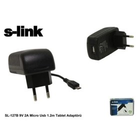 Resim S-Link Sl-127B 9V 2A Micro Usb 1.2M Tablet Adaptörü 