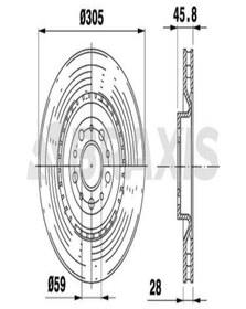 Resim BRAXIS ÖN FREN AYNASI (DİSKİ) DOBLO III FIAT 500 COMBO 1.3D/1.4/1.6D (305x2 MM 5 BİJON) 