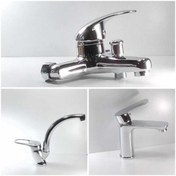Resim pazariz Fleko Banyo, Eviye ,lavabo Mix Batarya 3 Lü Set 