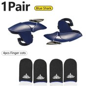 Resim Sunshine022 Blue Shark Oyun Kumandası Pubg Mobile İçin 4 Parmak Eldivenli Hassas Tetik 