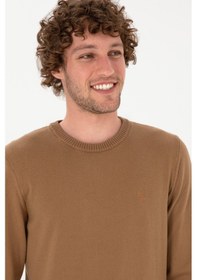 Resim U.S. Polo Assn. Erkek Slim Fit Bisiklet Yaka Camel Basic Kazak 50313713-VR015 