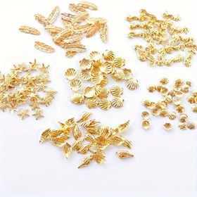 Resim Deniz temasıyla ilgili 200/500 adet reçine dolgu tırnak sanatı süslemesi kabuk denizyıldızı deniz kabuğu alaşım ve pirinç malzemeleri katı 3D deniz serisi metal dolgu şansları tırnak sanatı takı yapımı el sanatları tırnak perçin çivileri 