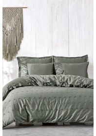 Resim Ecocotton Carmen Battal Boy Nevresim Takımı %100 Organik Pamuk Sa Yeşil 