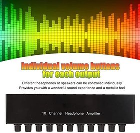 Resim Stereo Kulaklık Amplifikatörü, Metal Stereo Kulaklık Amplifikatörü Ayırıcı 3,5 mm Kulaklık Arayüzü (AB Fişi) 