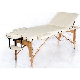 Resim Ahşap 3 Parça Masaj Masası Krem 