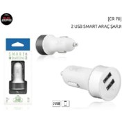 Resim Home Cr70 Çift Usb Çıkışlı Hızlı Şarj Araç Oto Çakmaklık Şarj 