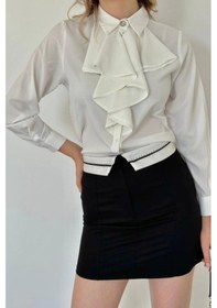 Resim Siyah Kemeri Bilyeli Mini Etek Siyah 