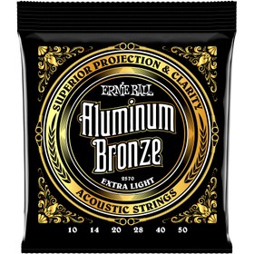 Resim Ernie Ball 2570 Aluminum Bronze Extra Light Akustik Gitar Teli (10-50) 
