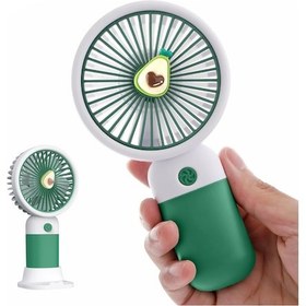 Resim Çocuklar İçin Küçük Şarj Edilebilir Elektrikli Vantilatör Avokado Yeşili, 
