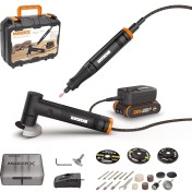 Resim WX990 Makerx 20VOLT 2.0AH. Kömürsüz Profesyonel Kalem Tipi Devir Ayarlı Gravür + 50MM Açılı Avuç Taşlama Kombo Set + 39 Parça Aksesuar 