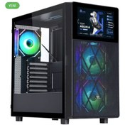 Resim Powerboost PB-P4367BB USB 3.0, Atx LCD Mesh Panel, Argb Fan, Siyah Kasa (Psu Yok) 