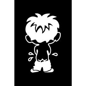 Resim Aydın Garage Çiş Yapan Çocuk Depo Kapağı Araba, Motorsiklet, Kask, Laptop, Cam Sticker 12X7 cm 