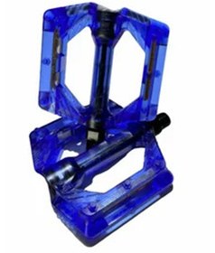 Resim Renkli Platform Pedal Şeffaf Transparan Bilyalı Reflektörlü Bisiklet Pedalı 10x10 Cm 