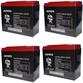 Resim Monero 12V-20 AMPER DİK E-BIKE AKÜ 4'LÜ PAKET 24 amper ebatlarında EBATLAR: 180 x 78 x 170mm 