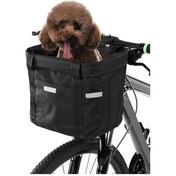 Resim Bisiklet Ön Sepeti, Alüminyum Çerçeve, Çekmeceli Kapatma, Çok Amaçlı Taşıma, Evcil Hayvan/alışveriş, Kol Çubuğu Montajlı, 34x24x24.5cm, Siyah Siyah Siyah 