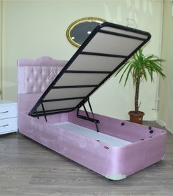 Resim Baza Başlık Tay Tüy Pembe Silinebilir Kumaş Model Kapitone Metal Fırın Boya 90*190 El Yapım 