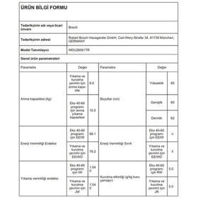 Resim Bosch WDU28561TR 1400 Devir 10 KG + 6 KG Kurutmalı Çamaşır Makinesi 