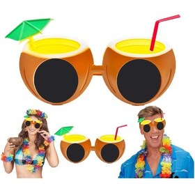 Resim Hindistan Cevizi Tropikal Hawaii Yaza Merhaba Parti Gözlüğü 1 