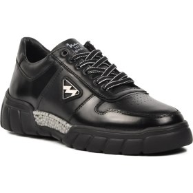 Resim Marcomen 152-19503 Siyah Deri Kadın Sneaker 