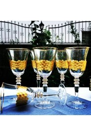 Resim Petek Gold 6 Adet Ayaklı Bardak Kadeh Paşabahçe Gold - Şeffaf 