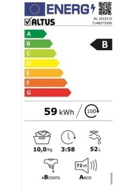Resim Altus AL 10123 D 1200 Devir 10 KG Çamaşır Makinesi 