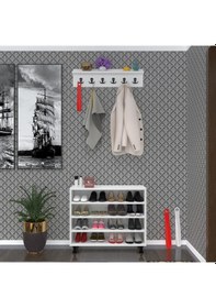 Resim Kenzlife Portmanto Ayakkabılık Ve Askılık Edik4 Cvzbyz 68 080 32 Onaltı Çift Ayakkabı Kapasitesi Ahşap 